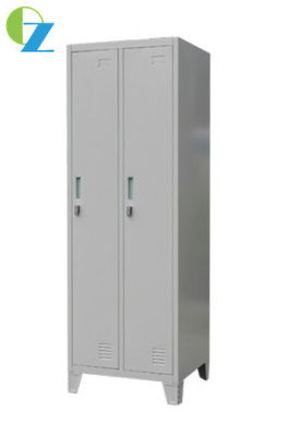 450Dmm Vertical Two Door Steel Office Lockers Staff Gym Locker With Metal Feet
