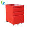 Red Color 3 Drawer Mobile Pedestal Cabinet Office Equipment A4 File Cabinet