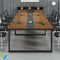 Powder coating KD Modern Office Meeting Table Wooden Panel Top