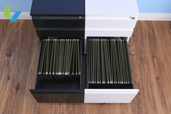Anti Tilt Function White Color Steel Mobile Office Filing Cabinet With 3 Drawer