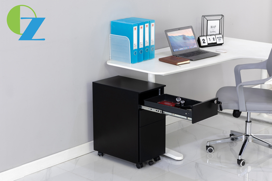 Steel 3 Drawer Mobile Pedestal Filing Storage Cabinet Side Open